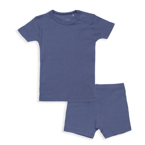 chambray organic cotton magnetic toddler pjs - shorts