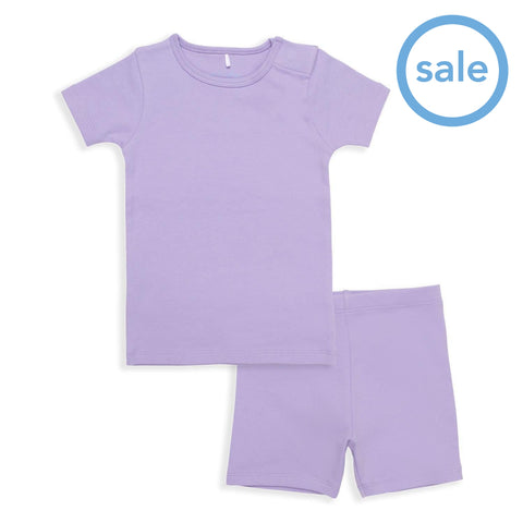 lavender latte organic cotton magnetic toddler pjs - shorts-Magnetic Me