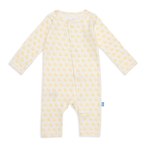 many ducks yellow organic cotton magnetic coverall