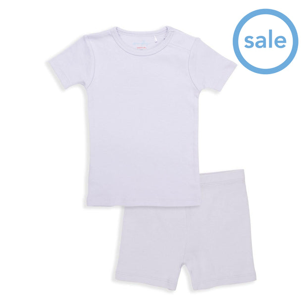 misty lilac organic cotton magnetic toddler pjs - shorts