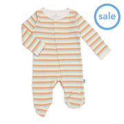 multi-stripe organic cotton magnetic footie