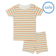 multi-stripe organic cotton magnetic toddler pjs - shorts