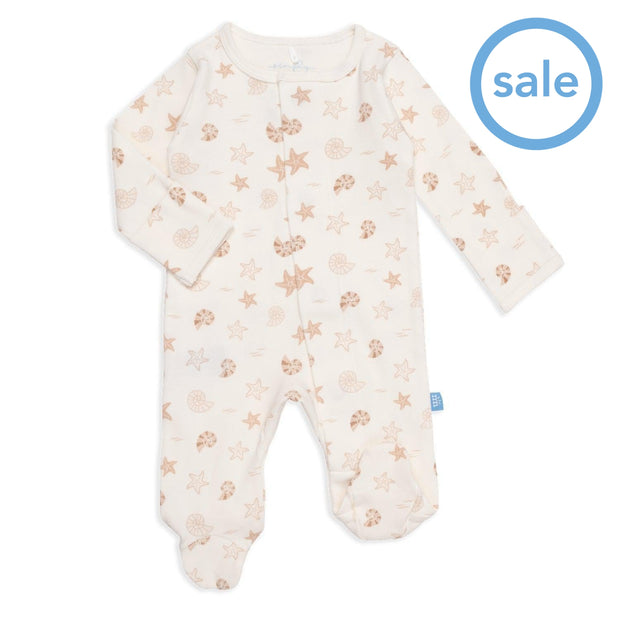 shell story organic cotton magnetic footie