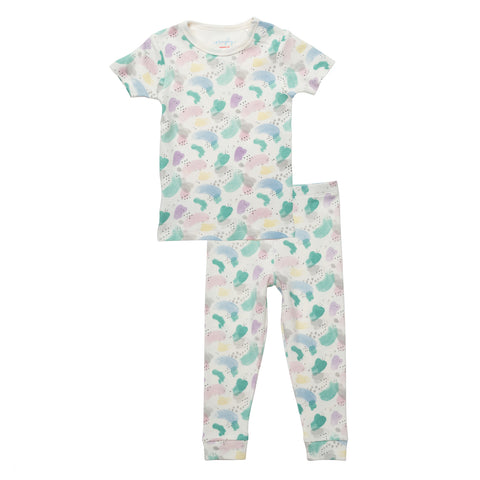 watercolor organic cotton magnetic toddler pjs - pants