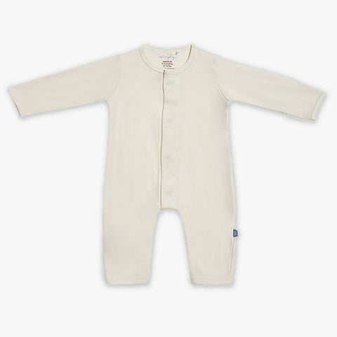 cream organic cotton magnetic coverall