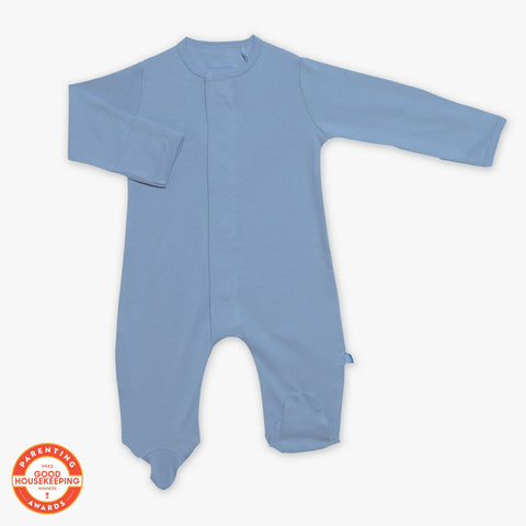 dusk blue organic cotton magnetic footie