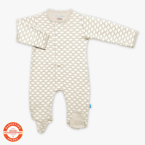 gray pompidou organic cotton magnetic footie