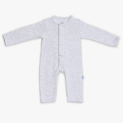 light gray melange organic cotton magnetic coverall