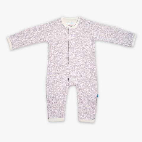 lilac foliage organic cotton magnetic coverall