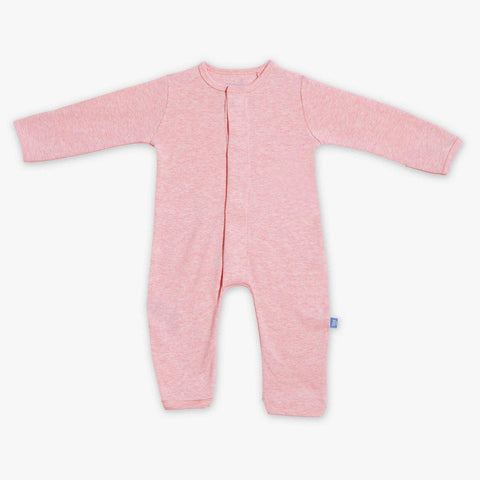 pink melange organic cotton magnetic coverall